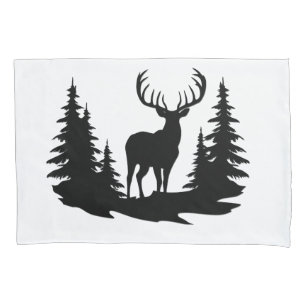 Big Buck Among Pine Trees Vector Pillowcase