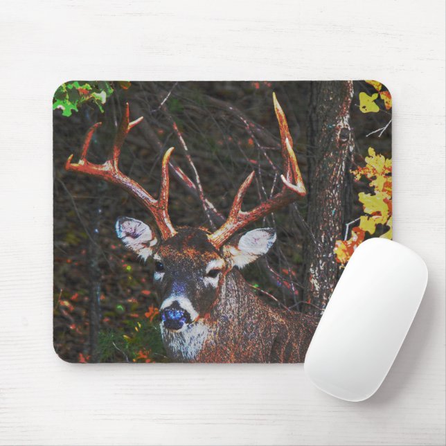 Big Buck Deer Antlers Nature Mouse Pad (With Mouse)