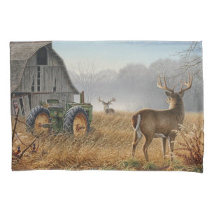 Big Buck  Deer Showdown On The Farm Pillowcase