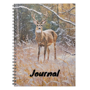 Big Buck Deer Snow Art Notebook Journal