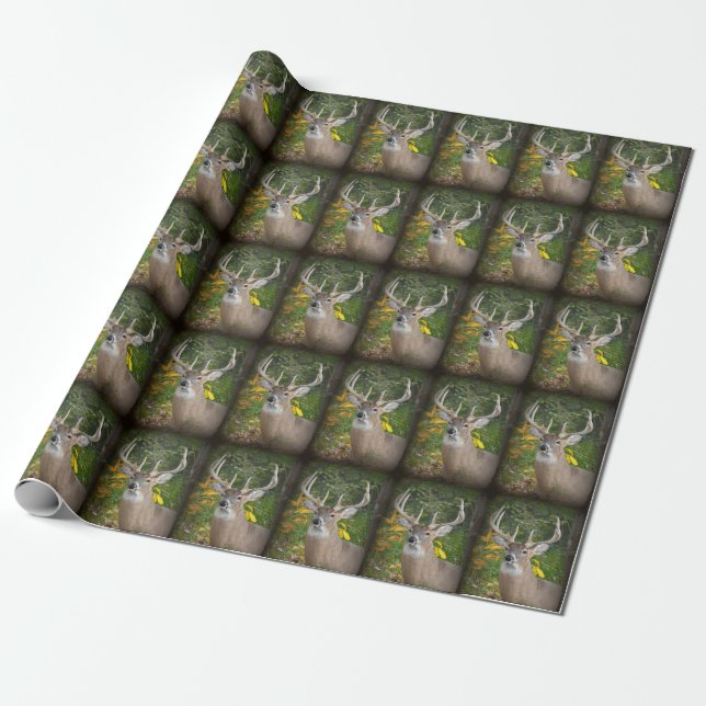 Big Buck in forest Wrapping Paper (Unrolled)