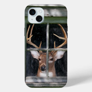Big Buck in window iPhone 15 Mini Case