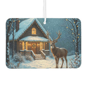 Big Buck's Snowy Christmas Visit Car Air Freshener