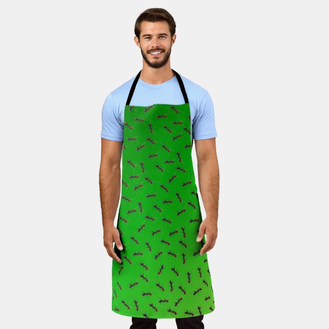 Big Bull Ants On Green, Apron (Worn)