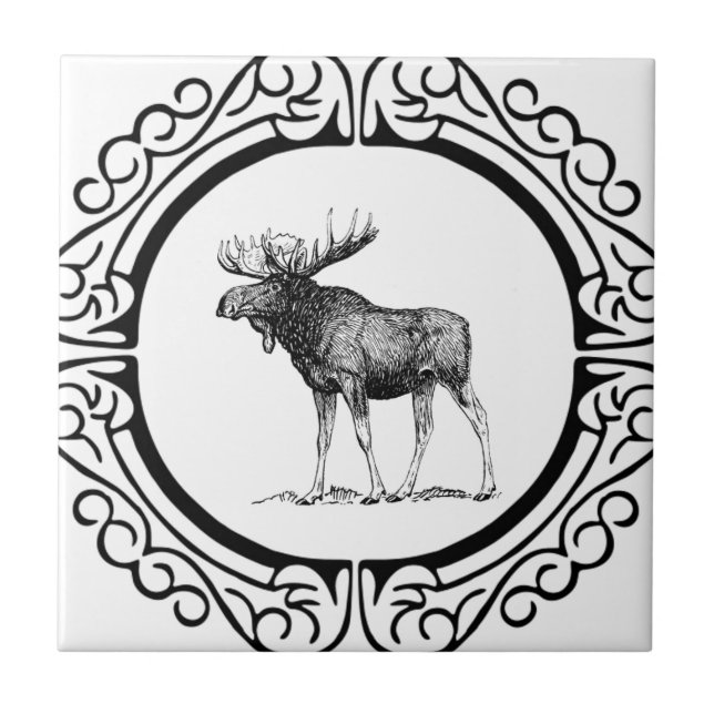 big bull moose art tile (Front)