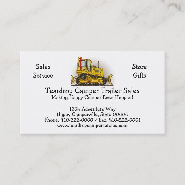 Big Bulldozer Dozer Business Card (Front)