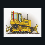 Big Bulldozer Dozer Post Card<br><div class="desc">This is one of many construction equipment gifts featuring construction equipment images by artist,  Richard Neuman. Every piece of heavy equipment is drawn in high detail yet always has a touch of whimsy. His unique work is in homes and offices in every state and around the world. Enjoy!</div>