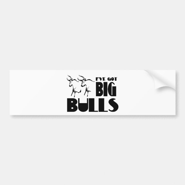 Big Bulls - Funny Farmer Bumper Sticker (Front)