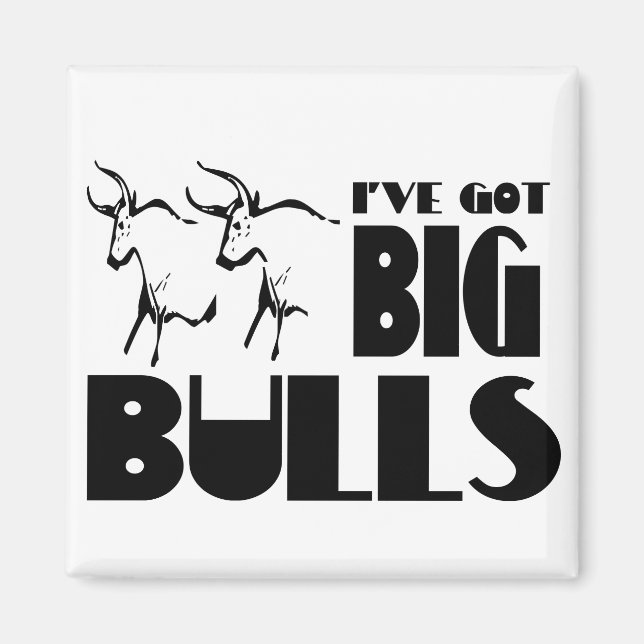 Big Bulls - Funny Farmer Magnet (Front)