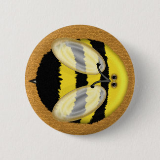 Big Bumble Bee 6 Cm Round Badge