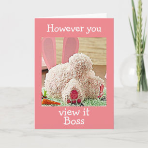 BIG BUNNY BUTT EASTER GREETING "BOSS" HOLIDAY CARD