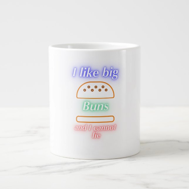 Big Buns Funny Burger Large Coffee Mug (Front)