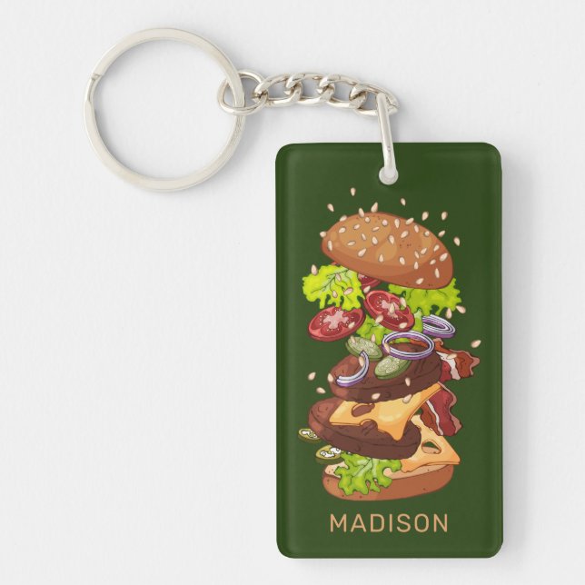 Big Burger custom name & colour key chain (Front)
