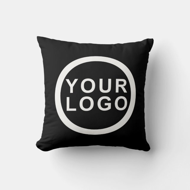 Big Business Company Logo Promotional Brand Black Cushion (Front)
