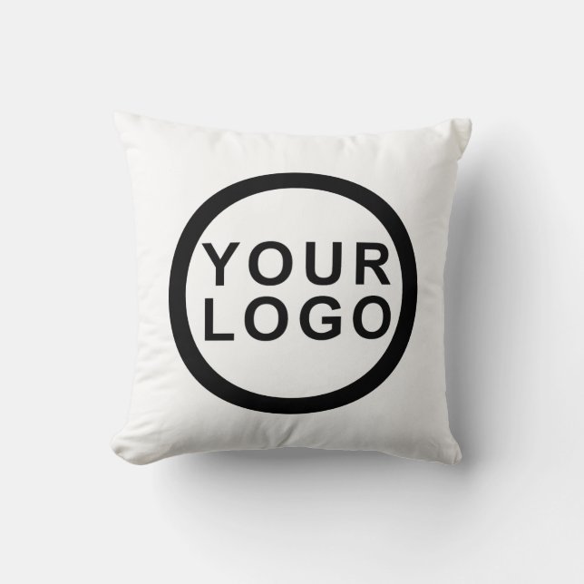 Big Business Company Logo Promotional Brand White Cushion (Front)
