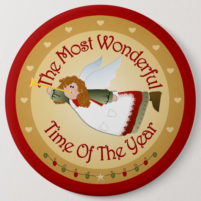 Big Button Christmas Angel (Front)