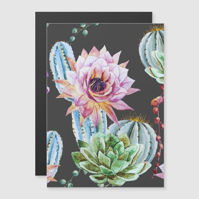 Big Cactus Pattern Magnetic Invitation (Front/Back)
