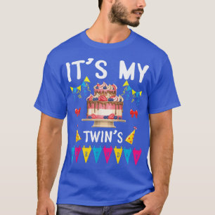 Big Cake Balloon Happy To Me Dad Mom Its My Twins T-Shirt