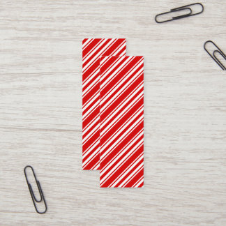 Big candy cane striped bookmark mini business card