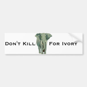 Big Cartoon Grey Elephant Bumper Sticker