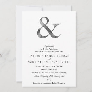 Big Caslon Medium Black Letterpress Grain Invitation
