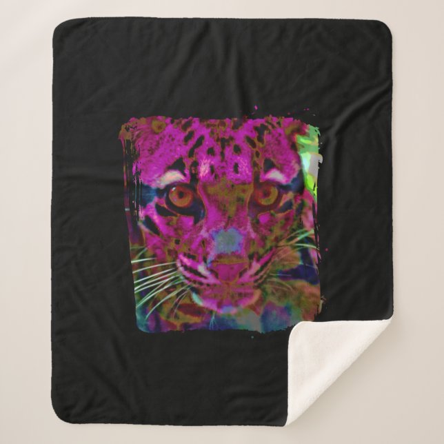 Big Cat Art Sherpa Blanket (Front)