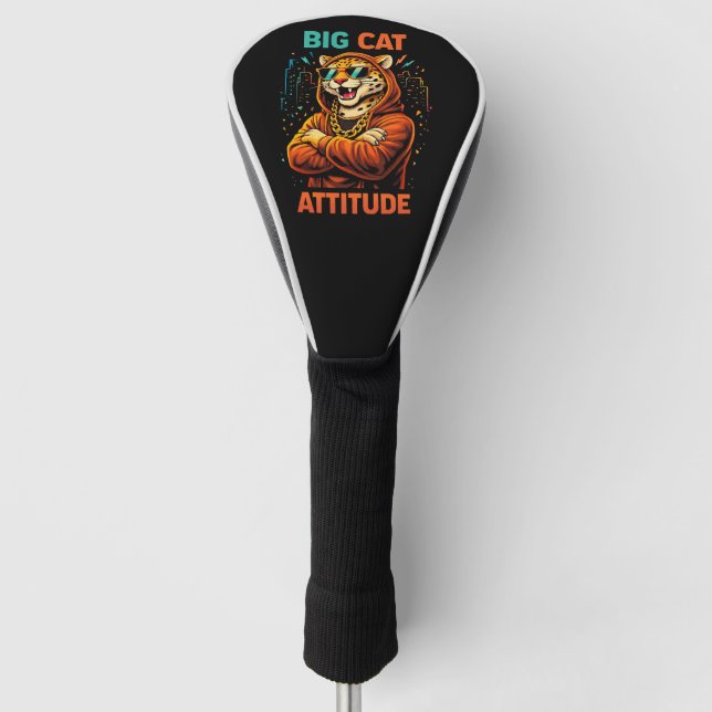 Big Cat Attitude Golf Head Cover (Front)