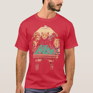 Big Cat Billiards Funny Animals Playing Pool T-Shirt