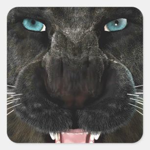 Big Cat Black Panther Square Sticker