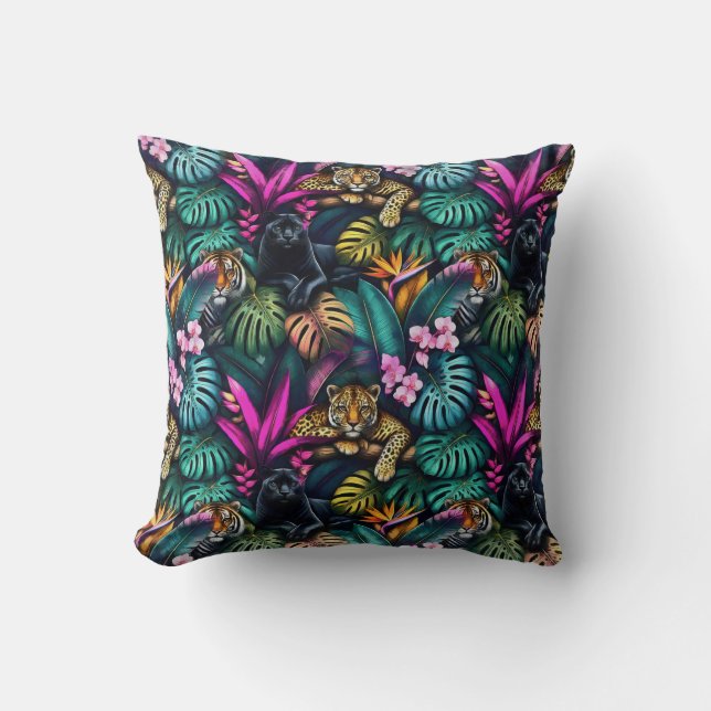 Big Cat Dreams Seamless Surface Pattern Cushion (Front)