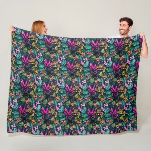 Big Cat Dreams Seamless Surface Pattern Fleece Blanket