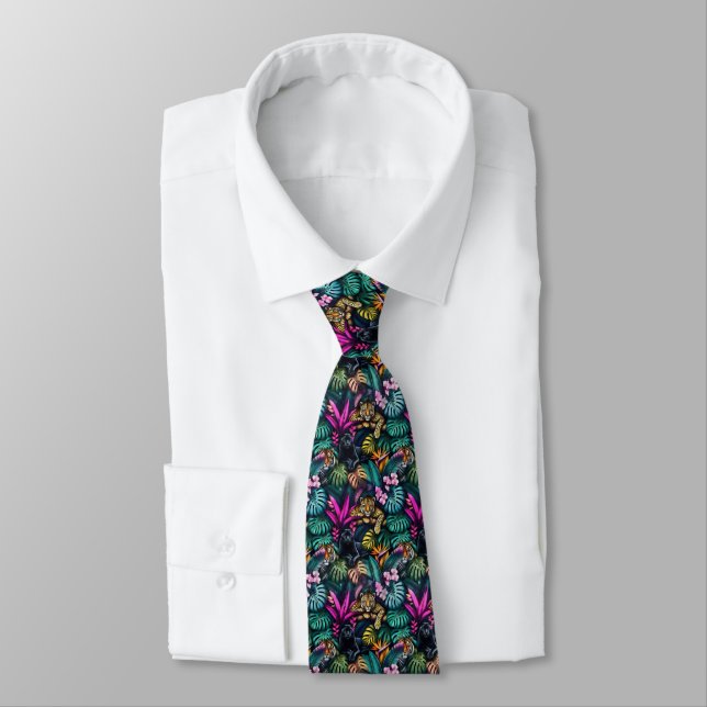 Big Cat Dreams Seamless Surface Pattern Tie (Tied)