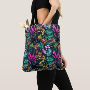 Big Cat Dreams Seamless Surface Pattern Tote Bag
