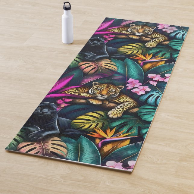 Big Cat Dreams Seamless Surface Pattern Yoga Mat (In Situ)