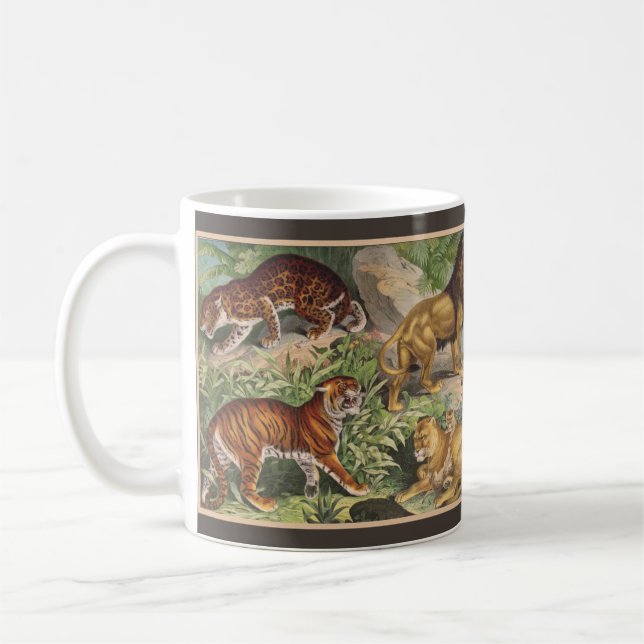 Big Cat Lions Tigers, Leopards, Animals Print Coffee Mug (Left)