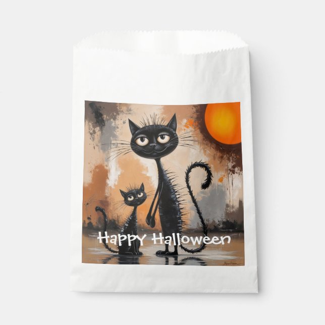 Big Cat Little Cat Halloween Favour Bags (Front)