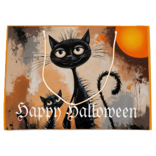 Big Cat Little Cat Halloween Large Gift Bag