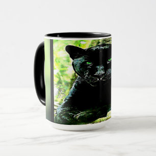 Big Cat Models: Green Eyed Black Panther Mug