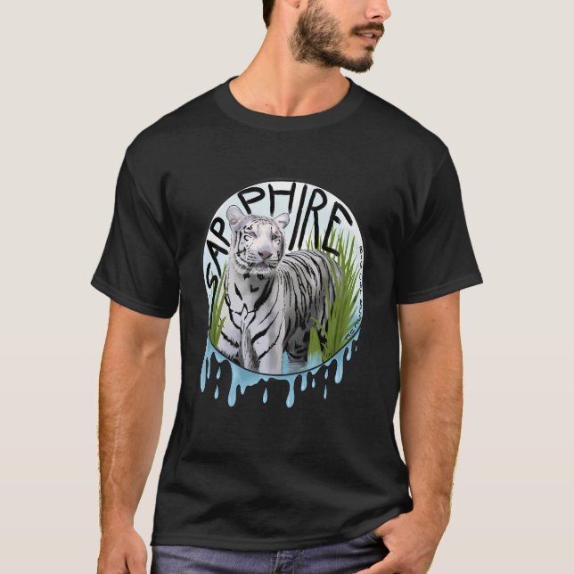 Big Cat Rescue Splashing Sapphire T-Shirt (Front)