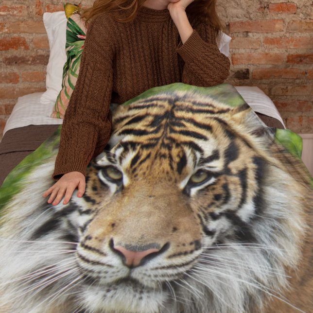 Big Cat Sumatran Tiger Fleece Blanket (In Situ Bed)