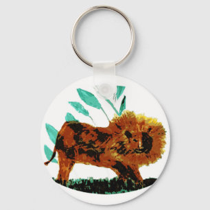 Big Cat Wildlife Art Lion Key Ring