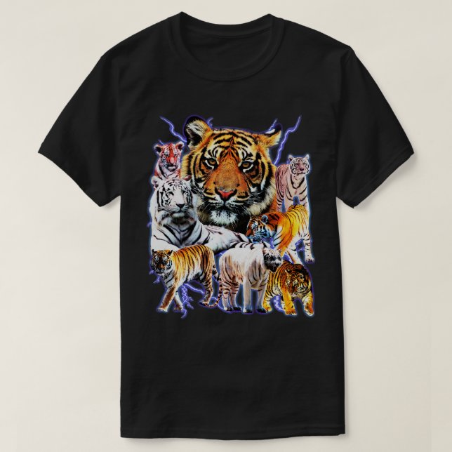 Big Cats And Kittens With Very Cool Lightning Sick T-Shirt (Design Front)