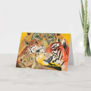 Big cats design holiday card