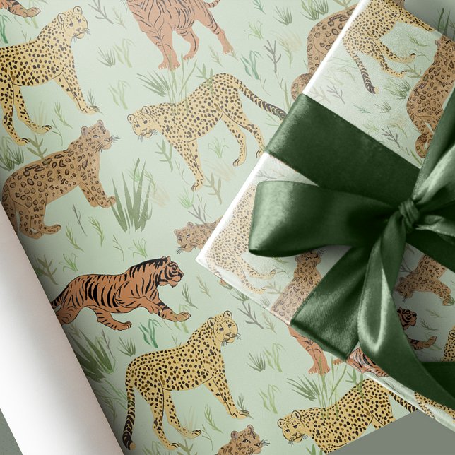Big Cats In The Grass Wrapping Paper (Creator Uploaded)