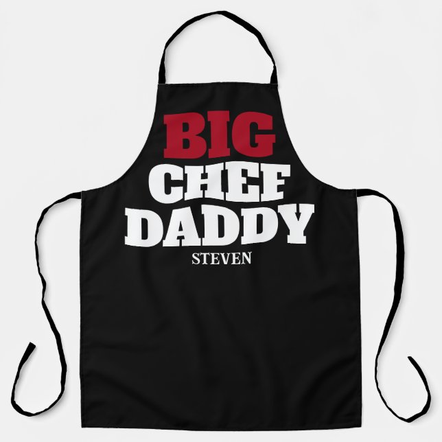 Big Chef Daddy Funny Quote Personalised Grilling Apron (Front)