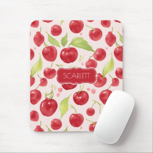 Big Cherry Watercolor Colorful Personaliz Pattern Mouse Mat