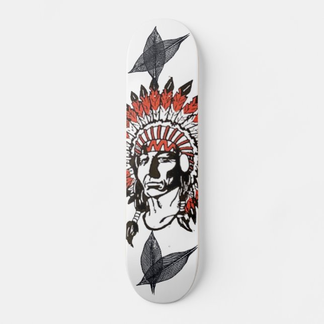 Big Chief Feather Design Skateboard (Front)