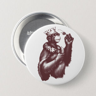 Big Chimpin' (Monochrome) 7.5 Cm Round Badge