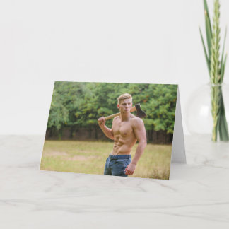 Big Chopper Hot Guy Greetings Card
