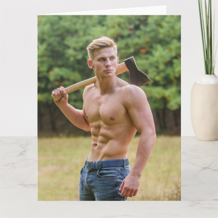 Big Chopper Hot Guy Greetings Card